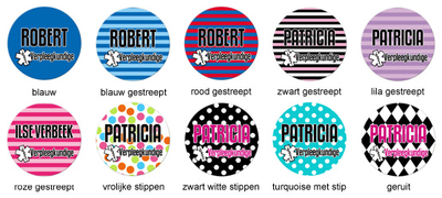 Buttons met naam model "beroep", 4 stuks 5cm