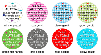 button Autisme buttons, 4 stuks 5cm