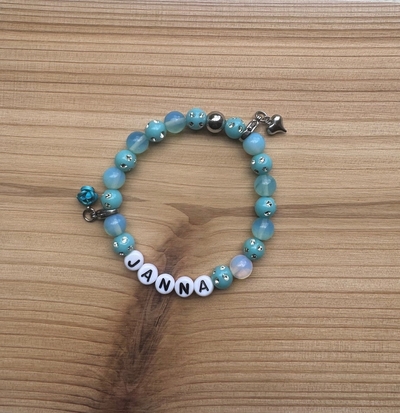 Kindersieraden: armbandje met naam model "vreugde" 