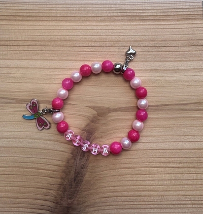 Kindersieraden: meisjes armband met naam model "harmonie"