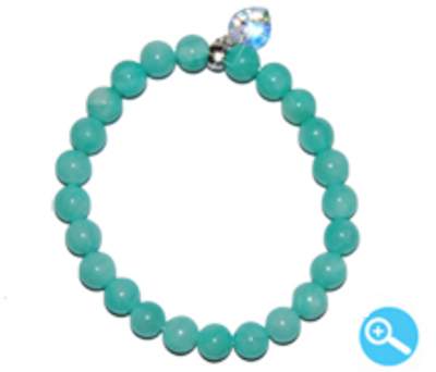 Moeder sieraden: Jade armband Aqua 8mm kraal model "moed"